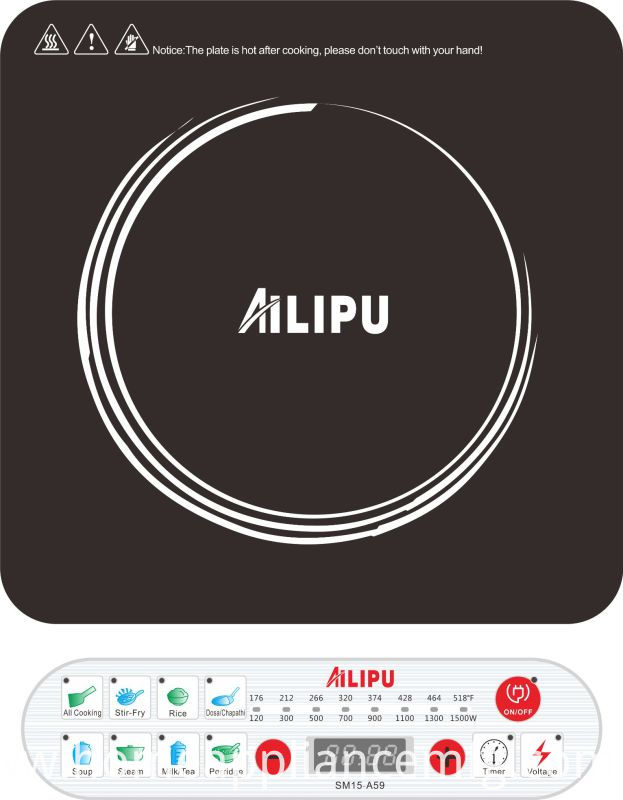 1500W ETL Approval Single Burner Induction Cooktop Sm15-A59